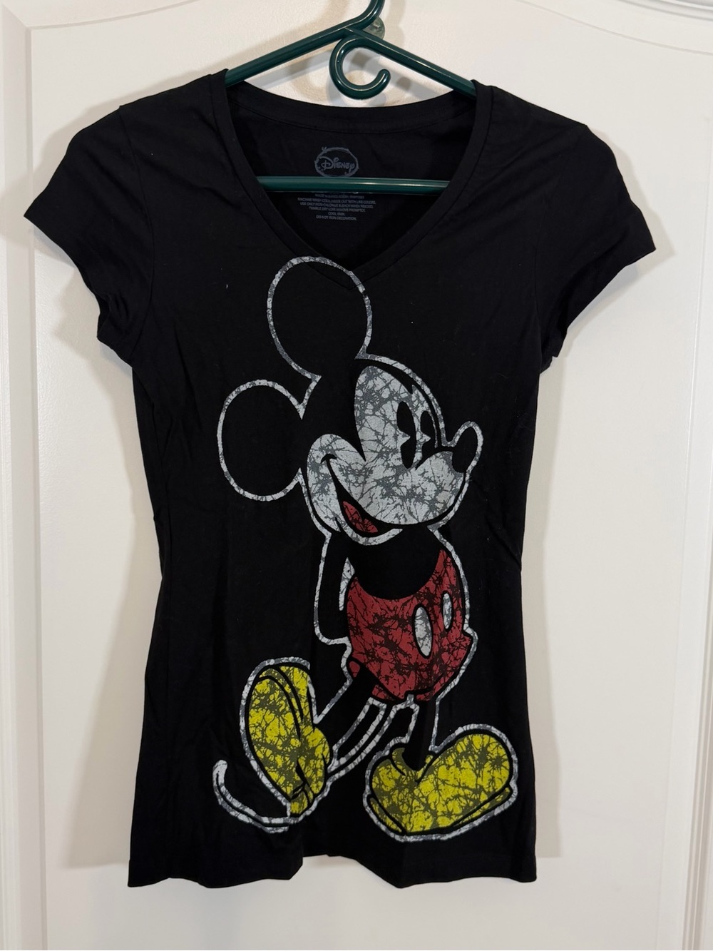 Disney Mickey Mouse Black Distressed Graphic Tee